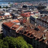 Le quartier de Rive au centre-ville de Genève a été impacté jeudi matin par une coupure d'électricité, suite à l'endommagement de deux lignes électriques (image d'illustration).